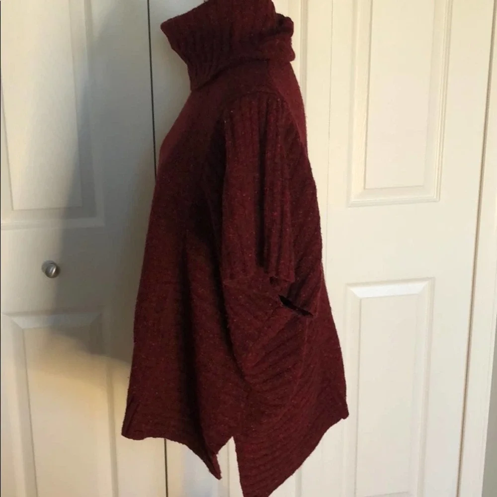 ATHLETA Donegal Passage Warm Wool Blend Marled Knit Poncho S/M - Picture 5 of 9